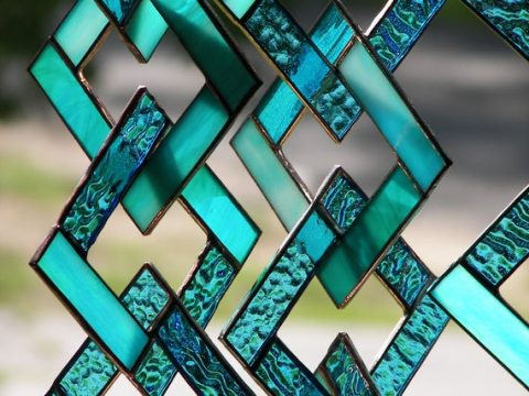 Image for Turquoise Stained Glass-Stained Glass Suncatcher
