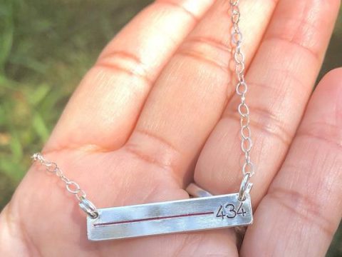 Image for Custom Thin Red Line Necklace 