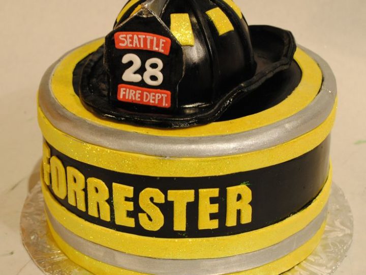 Image for My favorite cake out of all the groomsmens cakes- mostly because it has the last name! How appropriate for a wedding. 