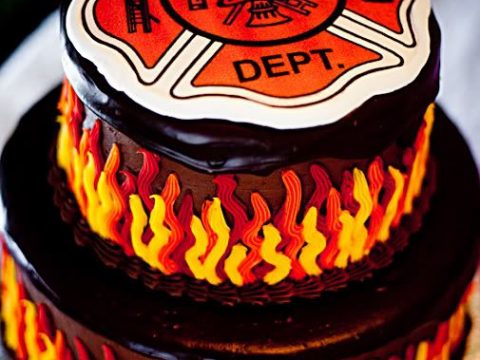 Image for Maltese cross with fire on the sides 