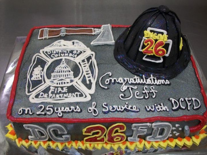 Image for Firefighter Retirement Cake with all the trimmings!