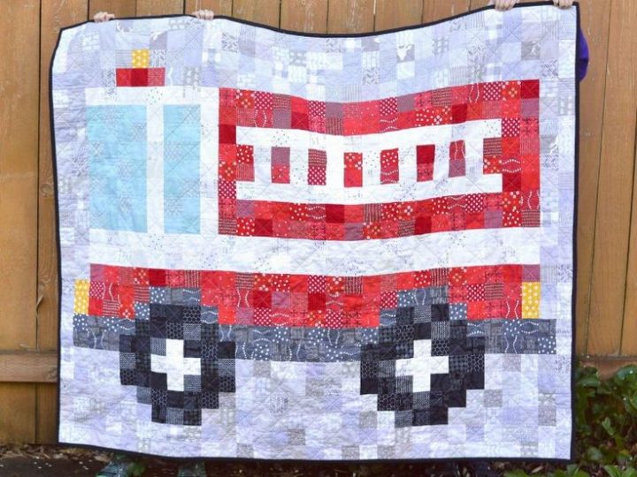 Image for FireTruck Lap quilt or crib quilt 