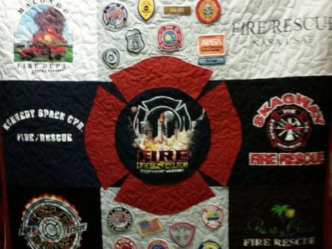 Image for A Fireman's career in one snuggly place:): | Fireman quilt, Firefighter crafts, Quilting crafts