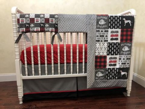 Image for Firefighter Crib Bedding 
